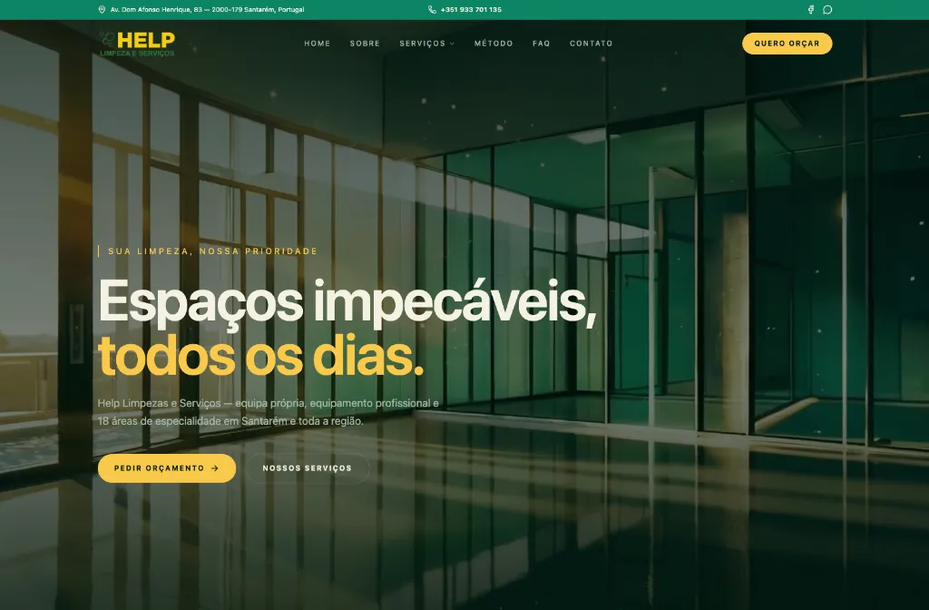 Prévia do site Help Limpezas