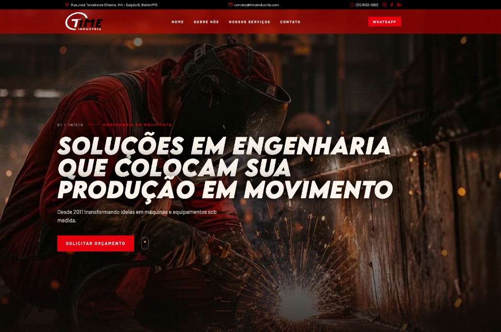 Prévia do site Time Indústria
